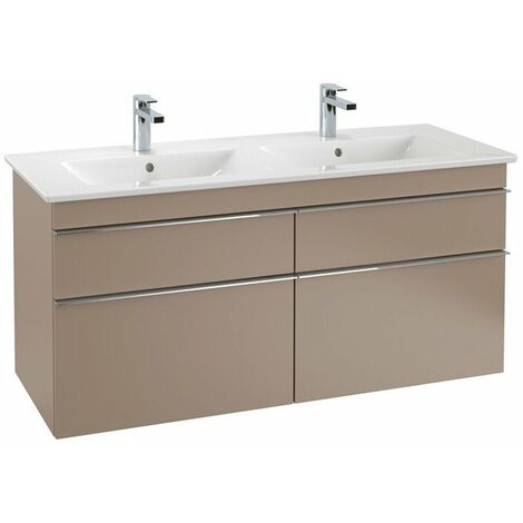 Mueble de baño, 1253 x 590 x 502 mm, modelo suspendido, en madera blanca mate