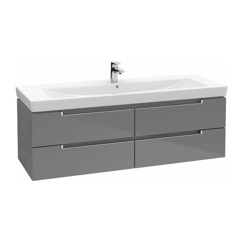 

Mueble de baño, 1287 x 420 x 449 mm, modelo suspendido, en madera blanca