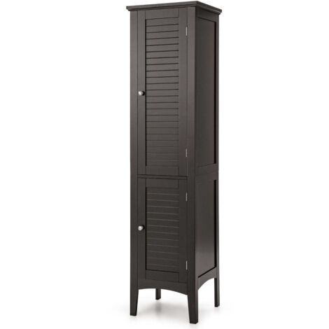Mueble de baño 37 x 37 x 160 cm con 5 estantes ergonómicos en MDF marrón 200018826