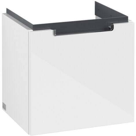 Mueble de baño, 440 x 420 x 352 mm, modelo suspendido, madera blanco brillante