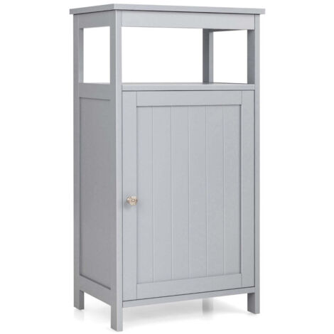 Mueble de baño 45 x 30 x 84 cm con balda regulable elegante acabado MDF gris 200014896