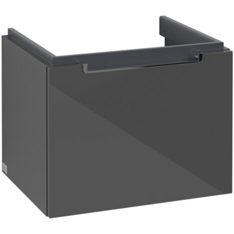 Mueble de baño, 537 x 420 x 423 mm, modelo suspendido, en madera gris brillante