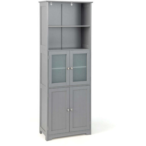 Mueble de baño 60 x 30 x 163 cm 6 niveles diseño moderno MDF gris 200012752