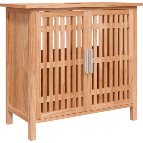 Mueble de baño 66 x 29 x 61,5 cm madera maciza de nogal 020006545
