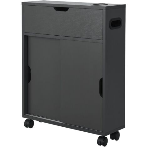 Mueble de baño 67 x 52 x 17 cm con puertas correderas gris oscuro 030006852