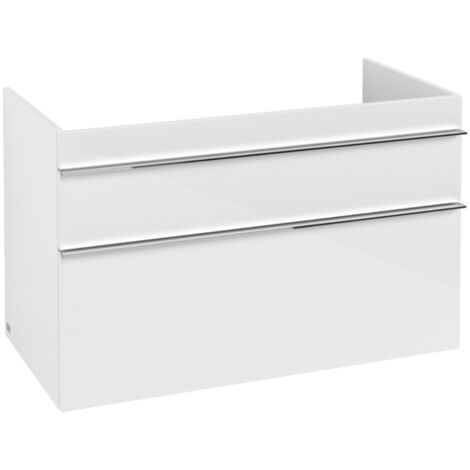 Mueble de baño, 953 x 590 x 502 mm, modelo suspendido, en madera Blanco brillante