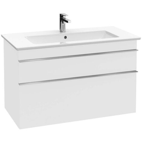 Mueble de baño, 953 x 590 x 502 mm, modelo suspendido, en madera Blanco brillante