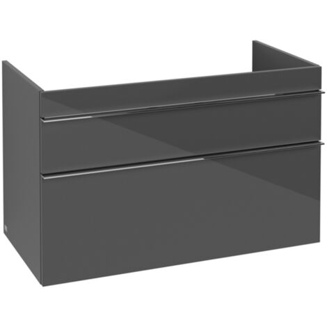 Mueble de baño, 953 x 590 x 502 mm, modelo suspendido, en madera gris brillante