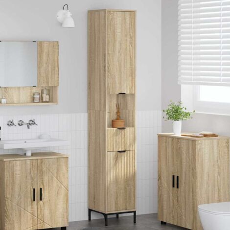 Mueble de baño alto con cajón Roble 31.5 x 33 x 190 cm