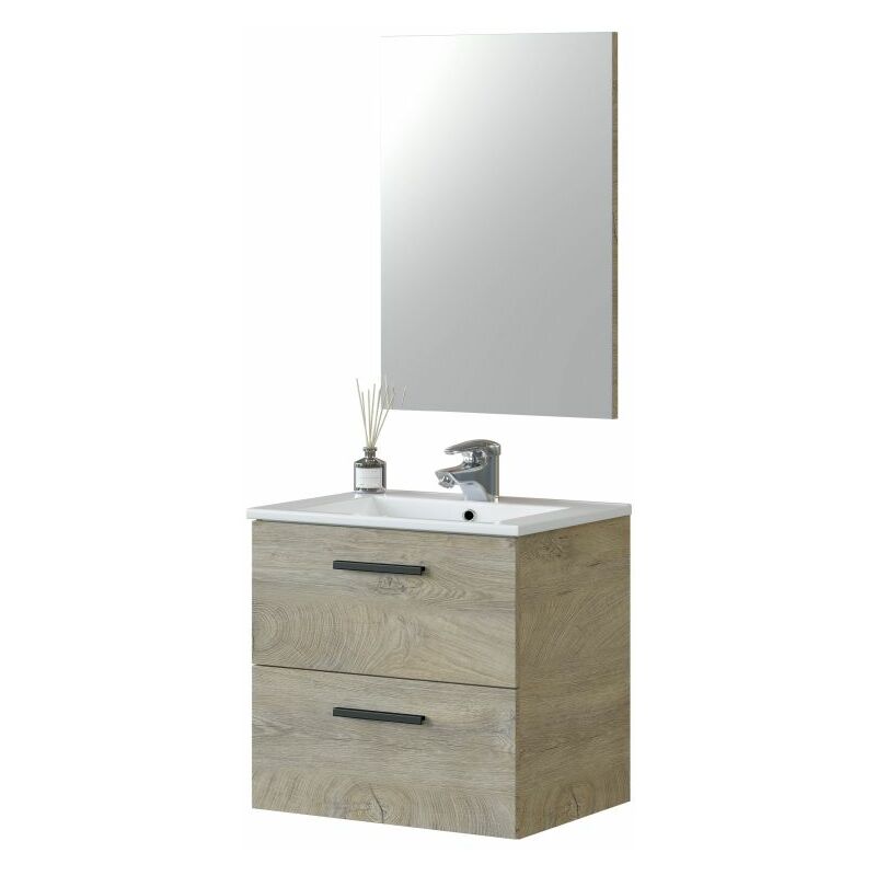 

Mueble de baño Aruba 60 con espejoRoble Alaska