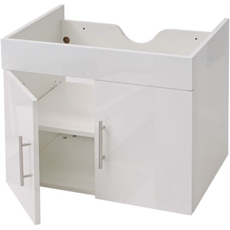 Mueble de baño bajo lavabo brillante 60cm blanco 040001250
