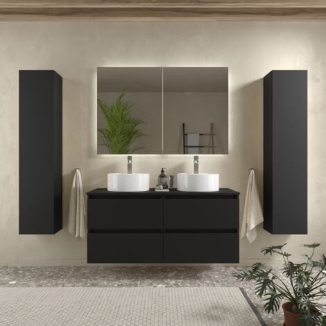Mueble de baño Morai 120 cm Roble con tirador negro