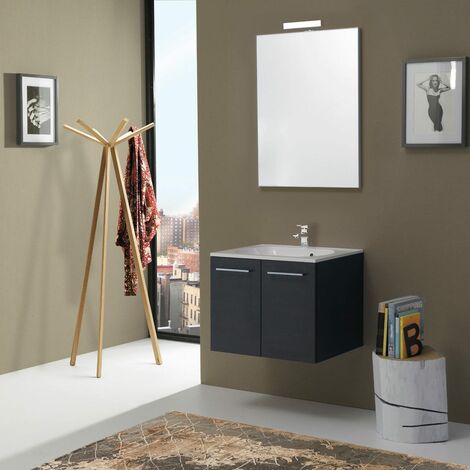 MUEBLE DE BAÑO BOSTON 60 CM CON PUERTAS ACABADO TANNER