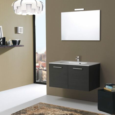 MUEBLE DE BAÑO BOSTON 90 CM CON PUERTAS ACABADO TANNER