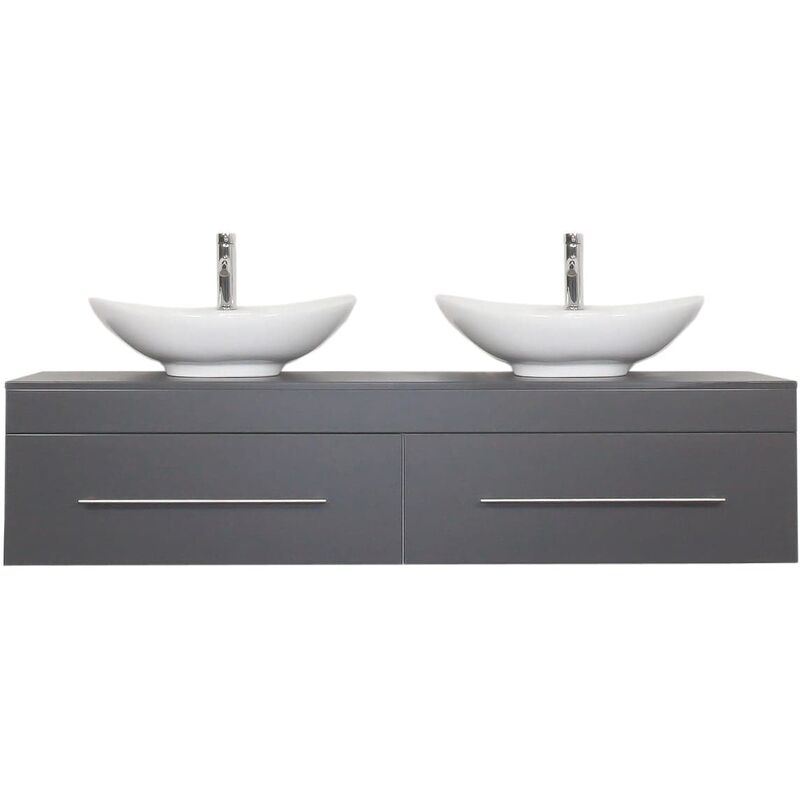 

Mueble de baño Classico XL Antracita satinado con sin asas cajones