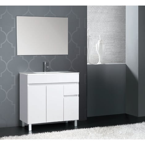 Mueble de baño con Patas y Lavabo de Porcelana con 2 Puertas- 60/80cm -  Varios Colores - Modelo Luup - THERMIKET