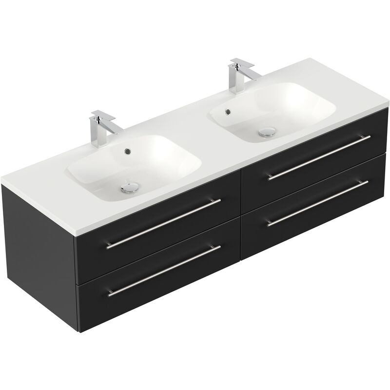 

Mueble de baño Colossos 160 Negro brillo sedoso