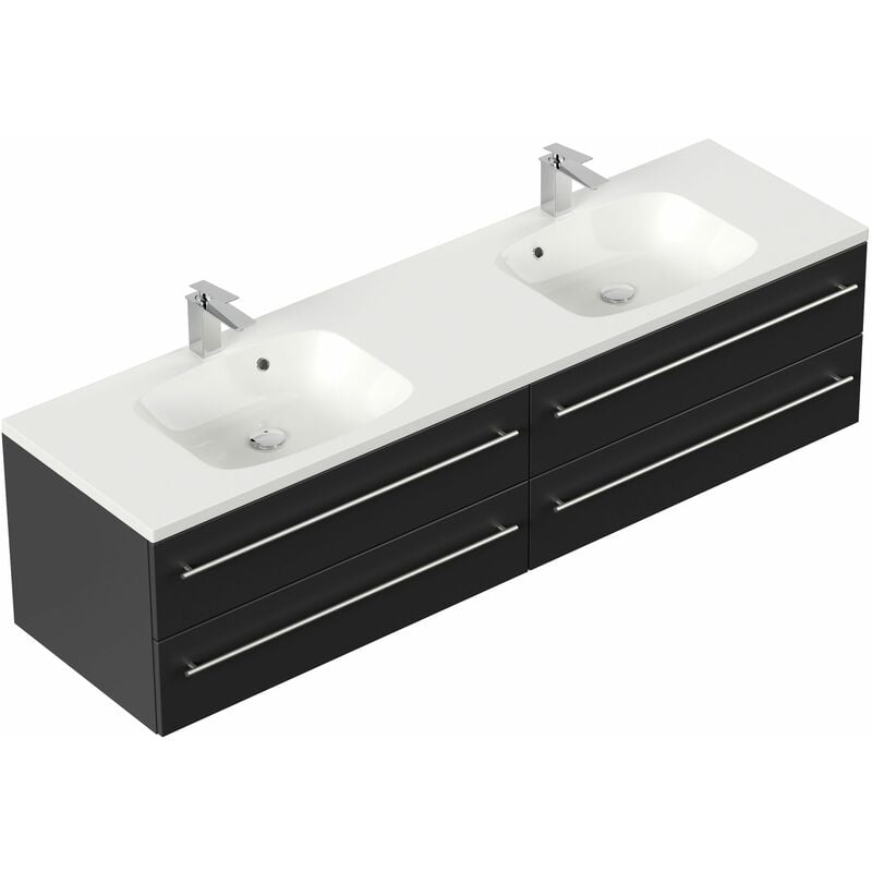 

Mueble de baño Colossos 180 Negro brillo sedoso