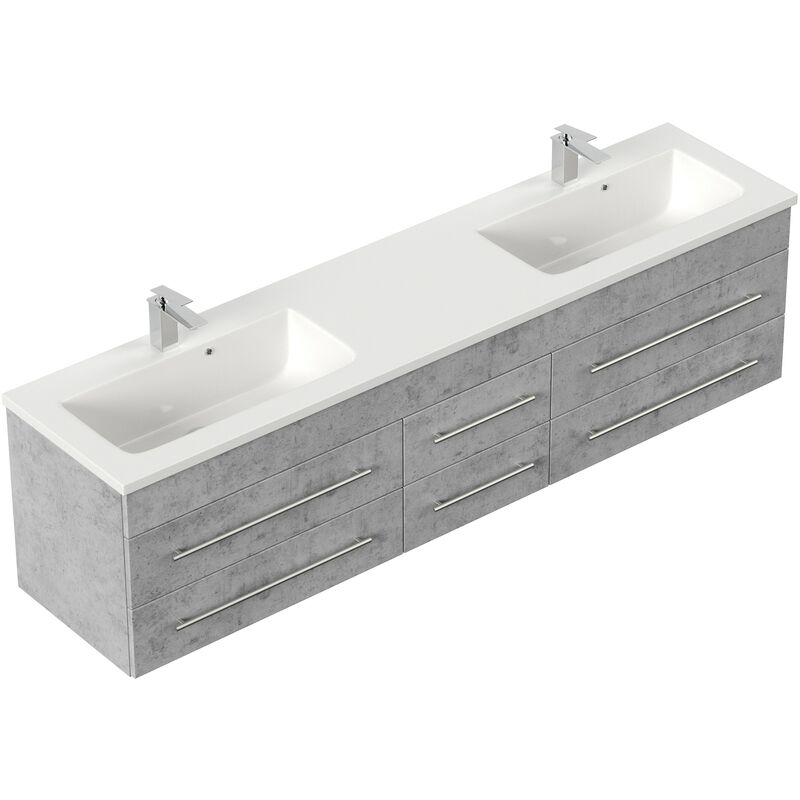 

Mueble de baño Colossos 200 Blanco Gris hormigón