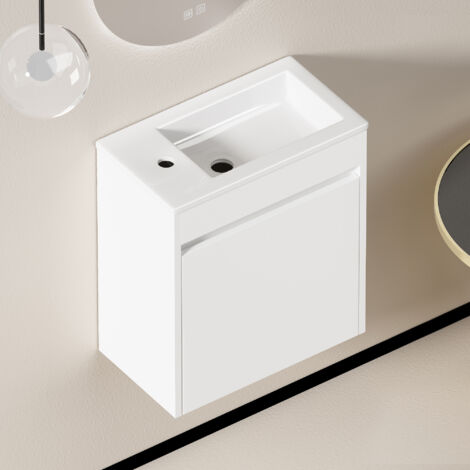 Mueble de baño con 1 puerta de cierre suave, blanco