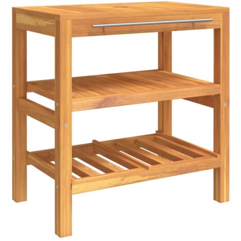 Mueble de baño con 2 estantes 74 x 45 x 75 cm madera maciza 020006546