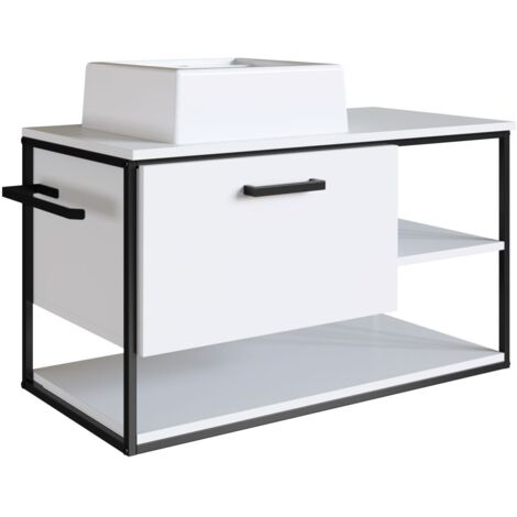 Mueble De Baño Con Encimera 80 Cm Blanco
