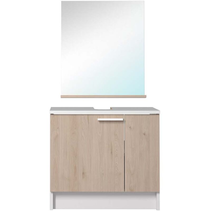 

Concept-usine - Greeley: Mueble de baño con espejo - Madera/Blanco