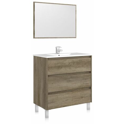 Mueble baño 3 cajones con espejo Dakota soft close 86x80x45 cm (LAVAMANOS OPCIONAL)
