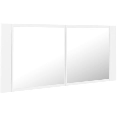 Mueble de baño con espejo LED 100 x 12 x 45 cm acrílico blanco 020006648