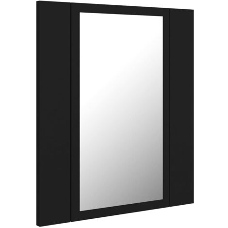 Mueble de baño con espejo LED 40 x 12 x 45 acrílico negro 020006731