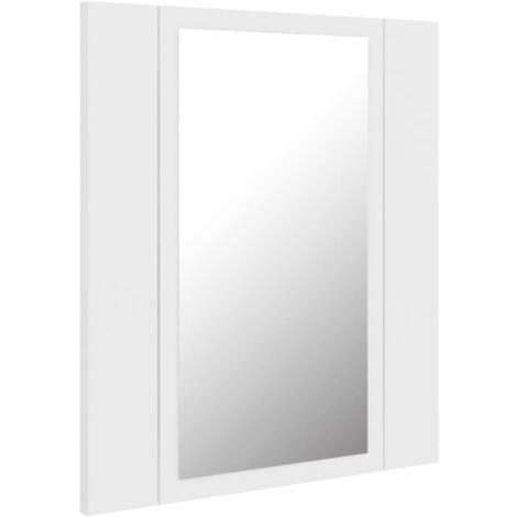 Mueble de baño con espejo LED 40 x 12 x 45 cm acrílico blanco 020006649