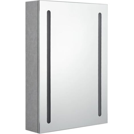Mueble de baño con espejo LED 50 x 13 x 70 cm gris 020006604