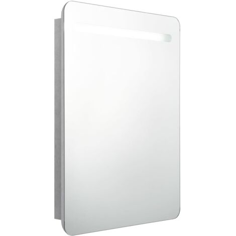 Mueble de baño con espejo LED 60 x 11 x 80 cm gris 020006605