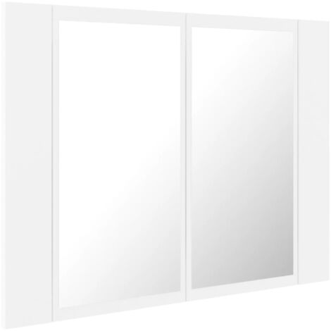 Mueble de baño con espejo LED 60 x 12 x 45 cm acrílico blanco 020006650