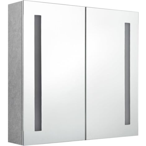 Mueble de baño con espejo LED 62 x 14 x 60 cm MDF gris 020006606
