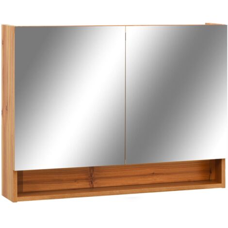 Mueble de baño con espejo LED 80 x 15 x 60 cm MDF roble 020006729