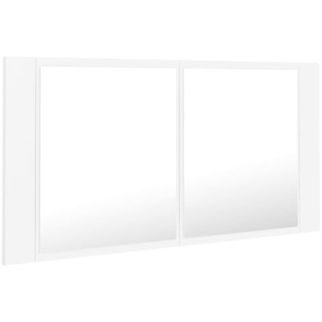 Mueble de baño con espejo LED blanco 90 x 12 x 45 cm acrílico 020006652