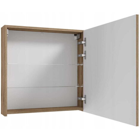 Mueble de baño con espejo, suspendido, 60x60 cm, roble evoca Rietti