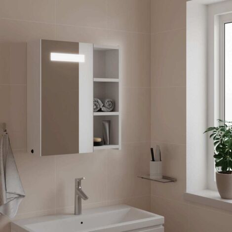 Mueble de baño con espejo y luz LED  45x13x52 cm