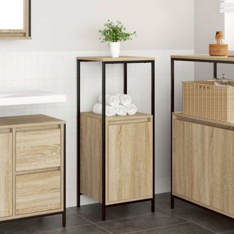 Mueble de baño con estantes roble 36x35x95 cm