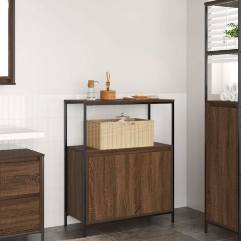 Mueble de baño con estantes roble marrón 76,5x35x95 cm