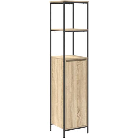 Mueble de baño con estantes roble Sonoma 36x35x165 cm vidaXL
