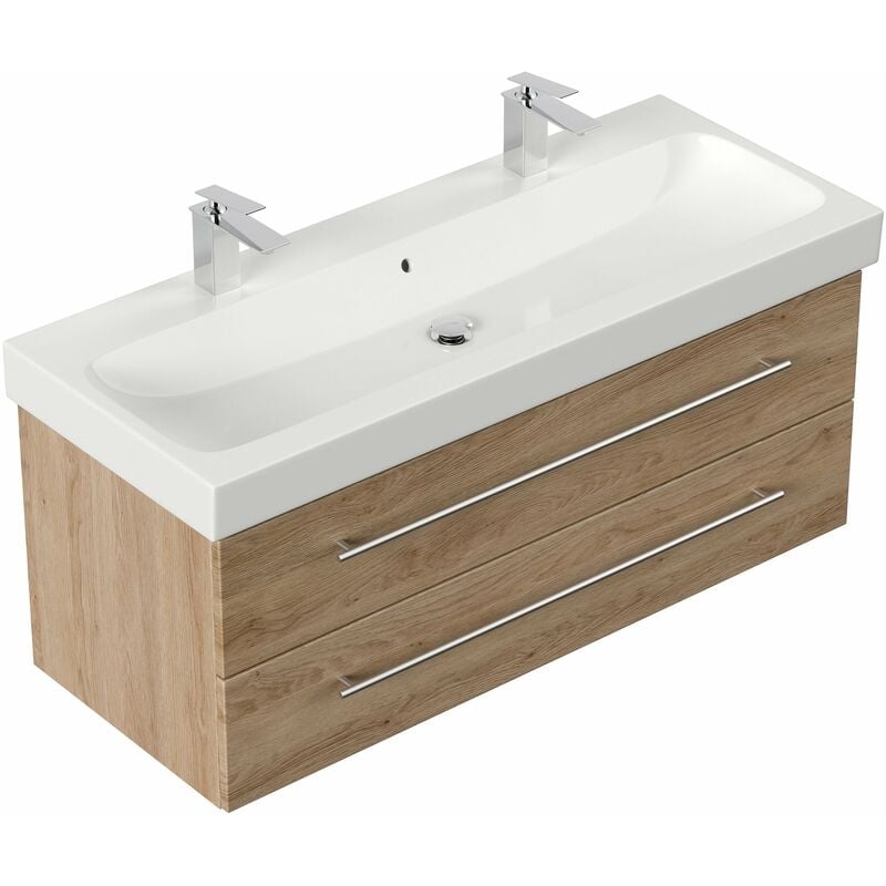 

Mueble de baño con Geberit Icon lavabo 120 cm roble claro