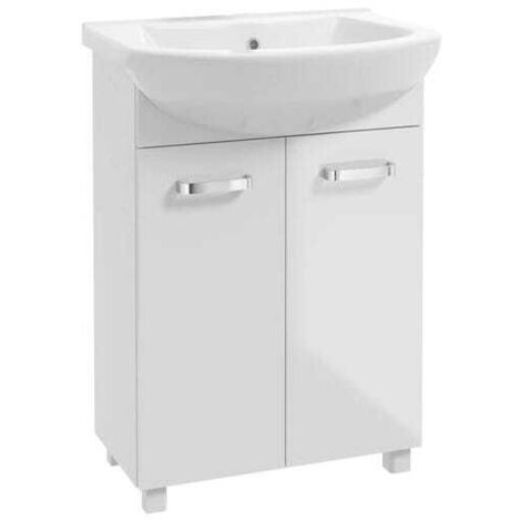 Mueble de baño con lavabo 85x60cm blanco sobre patas Mila