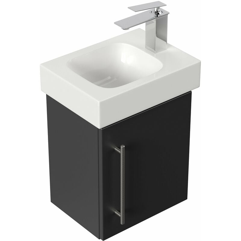 

Mueble de baño con Lavabo Geberit Icon 38 cm derecho Negro satinado
