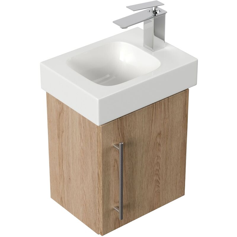 

Mueble de baño con Lavabo Geberit Icon 38 cm derecho Roble claro