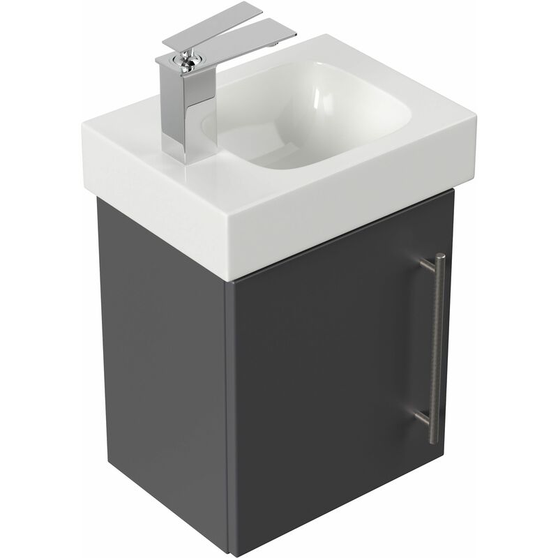

Mueble de baño con Lavabo Geberit Icon 38 cm izquierda antracita satinado