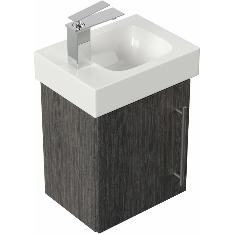 

Mueble de baño con Lavabo Geberit Icon 38 cm izquierda Antracita vetado