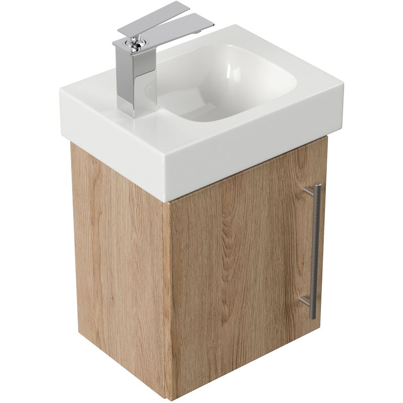 

Mueble de baño con Lavabo Geberit Icon 38 cm izquierda roble claro