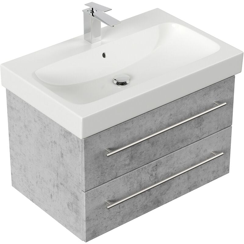 

Mueble de baño con Lavabo Geberit Icon 75 cm gris hormigón